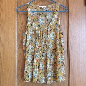 Lush floral feminine sleeveless blouse size medium